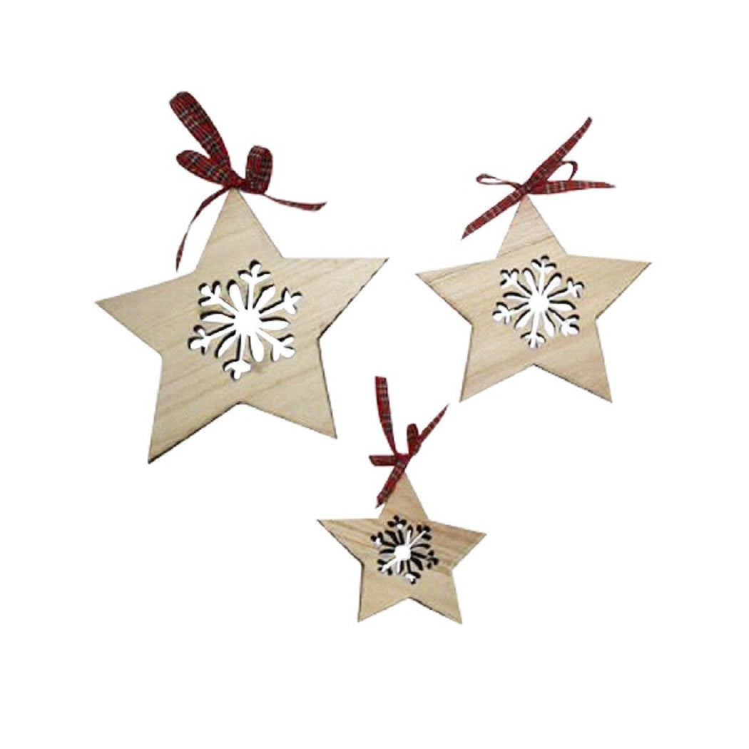 Set 3pcs Hojas de madera de madera de madera Varios medidas decoraciones navideñas