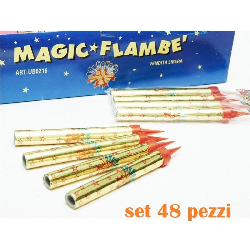 Set 48 Spark Spark Candeline Magic Flambè Vela Pyrotecnia Fiesta de cumpleaños