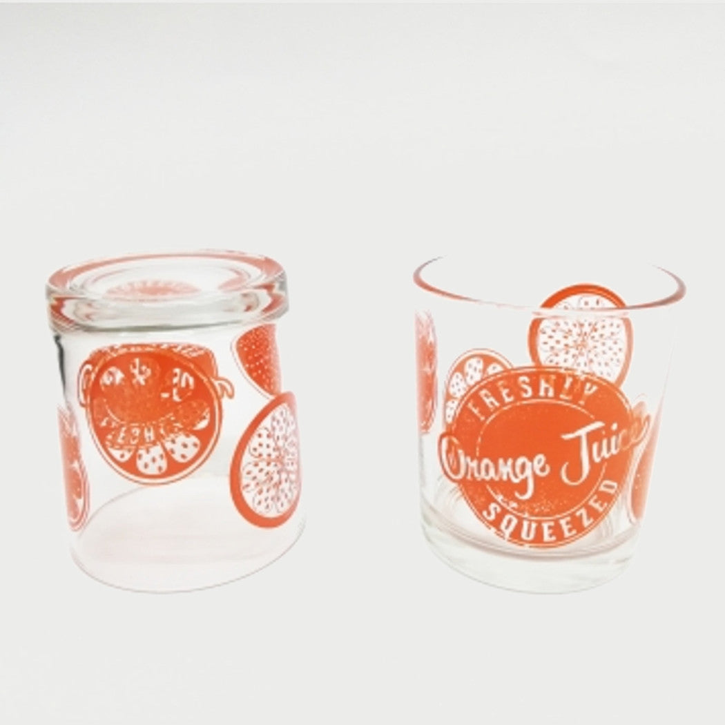 Set 6 gafas naranja en un vaso de mesa lavable lavaplatos