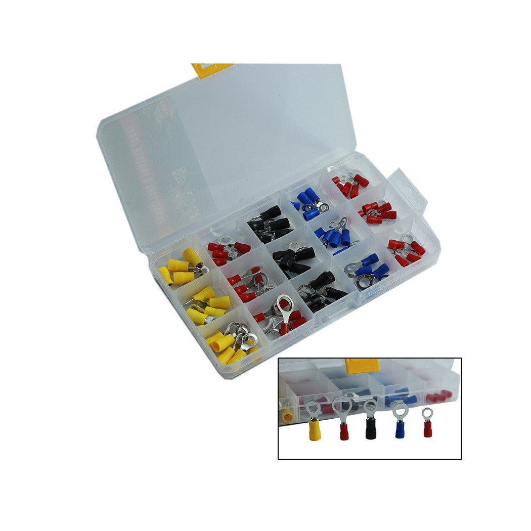 Set 75 Conectores redondos terminales eléctricos pre-aislados 75 PCS