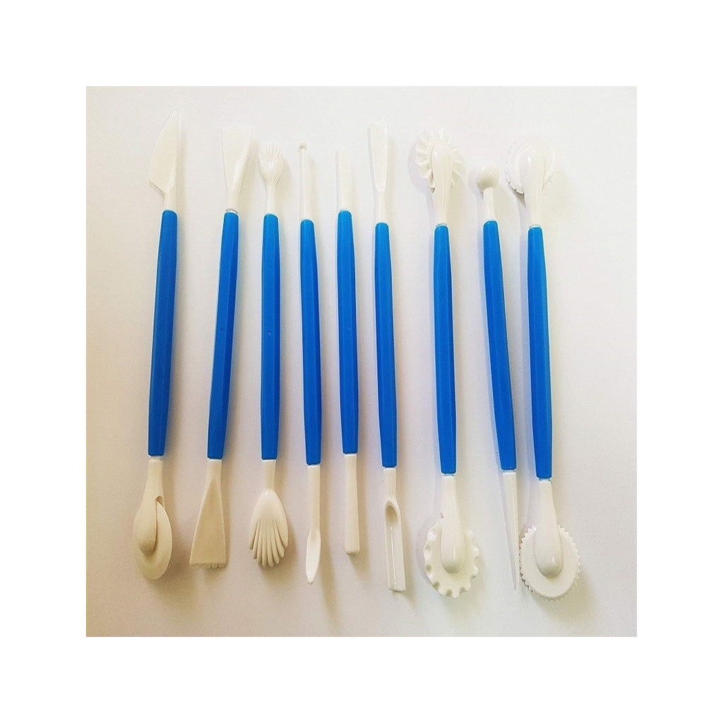 Set 9 Herramientas de sellos de modelo Decorar la pasta de azúcar Dulce Torta Design