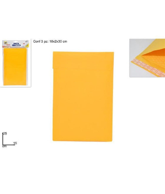 Sobre amarillo de cuadernos acolchados 25x30 Postal con cierre de adhesivo multiball