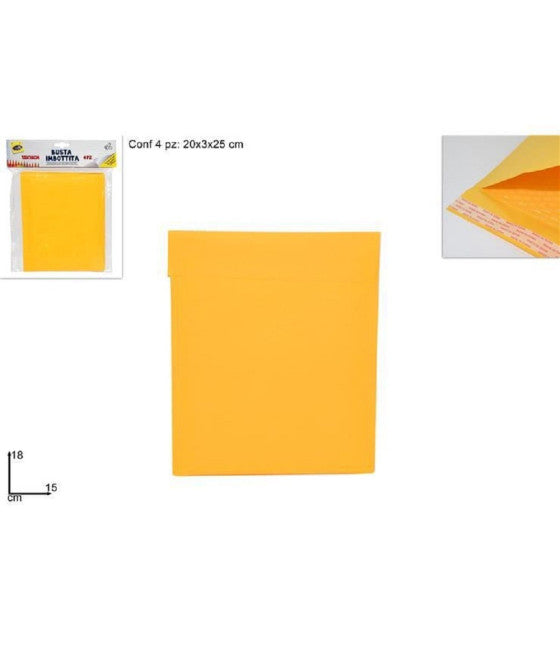 Sobre amarillo de cuadernos acolchados 25x30 Postal con cierre de adhesivo multiball