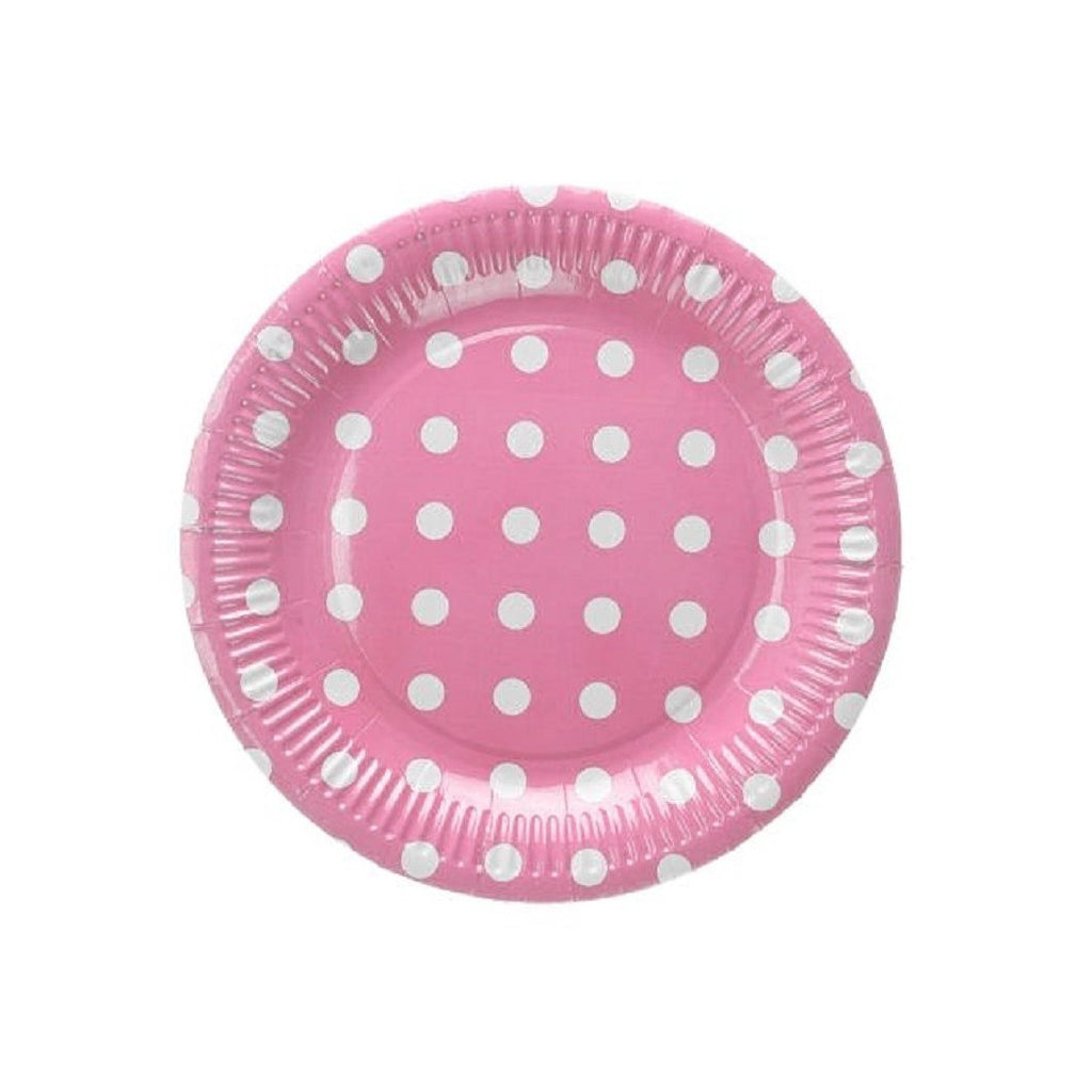 Set de 48 piezas Papel de papel 23 cm Pink Polka Dot Boda Bauchismo Baquitismo Días de fiesta