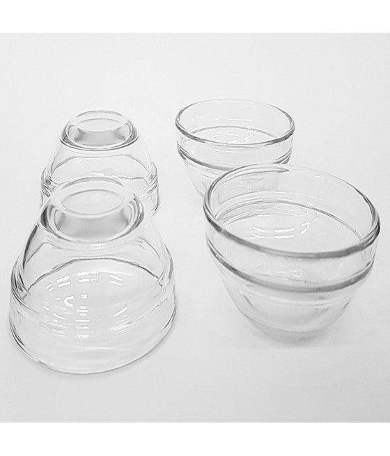Set de 4pz Antipastaier Bowls Bowls 7.5 cm Aperitivo de los bocadillos de la comida de los dedos de cristal