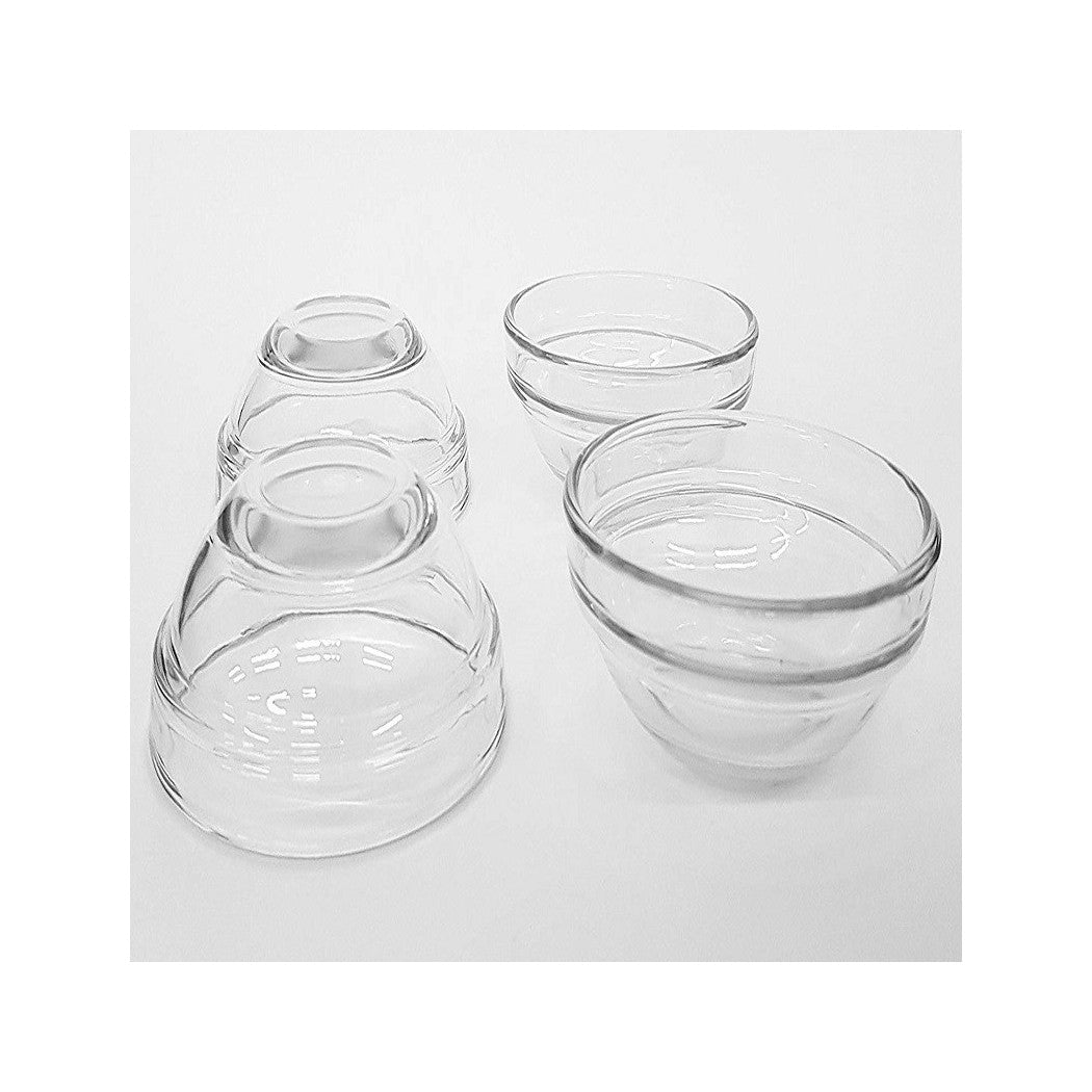 Set de 4pz Antipastaier Bowls Bowls 7.5 cm Aperitivo de los bocadillos de la comida de los dedos de cristal