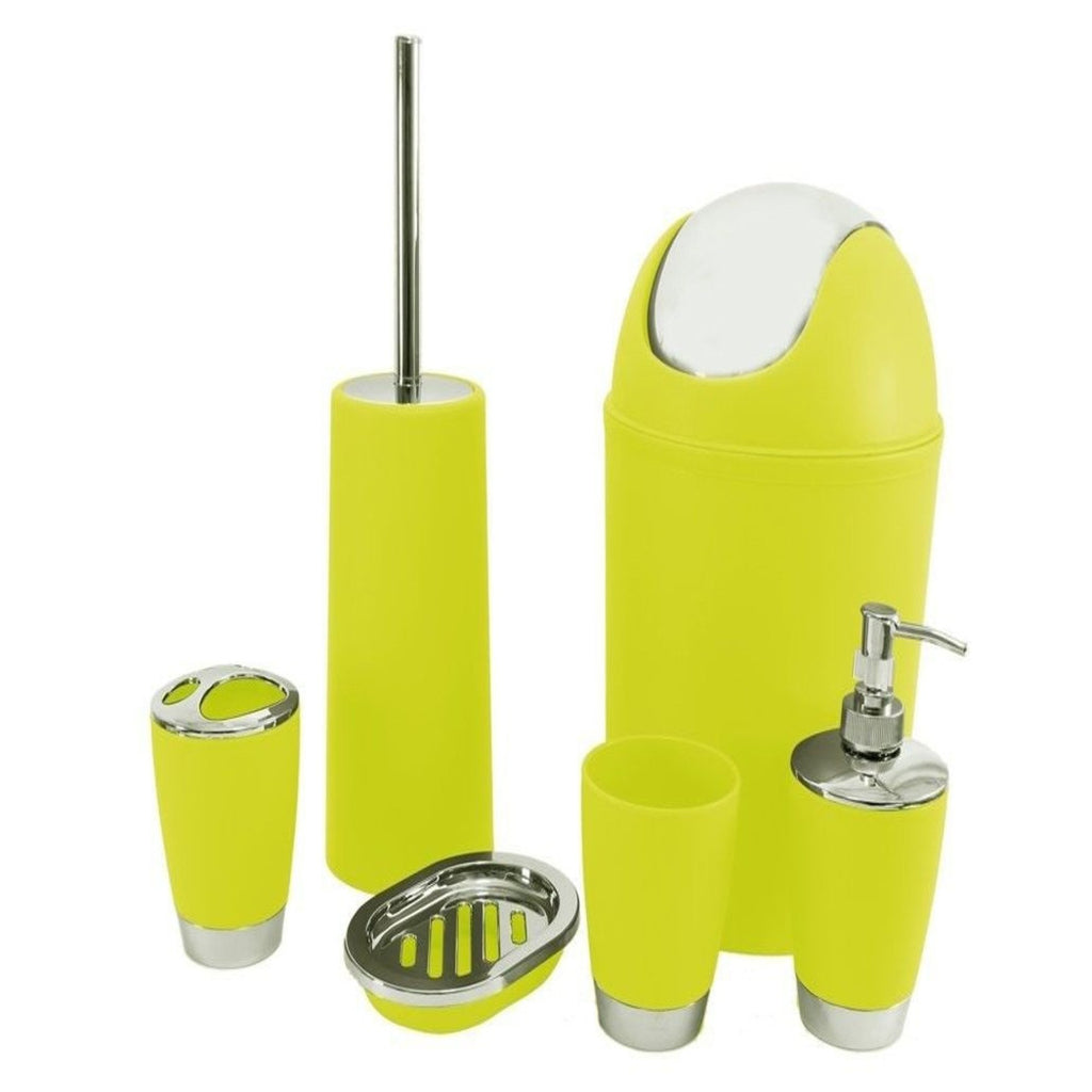 Set de 6 accesorios de baño Dustbin Cepillo Puerta Cepillo de dientes Jabón de jabón DFH
