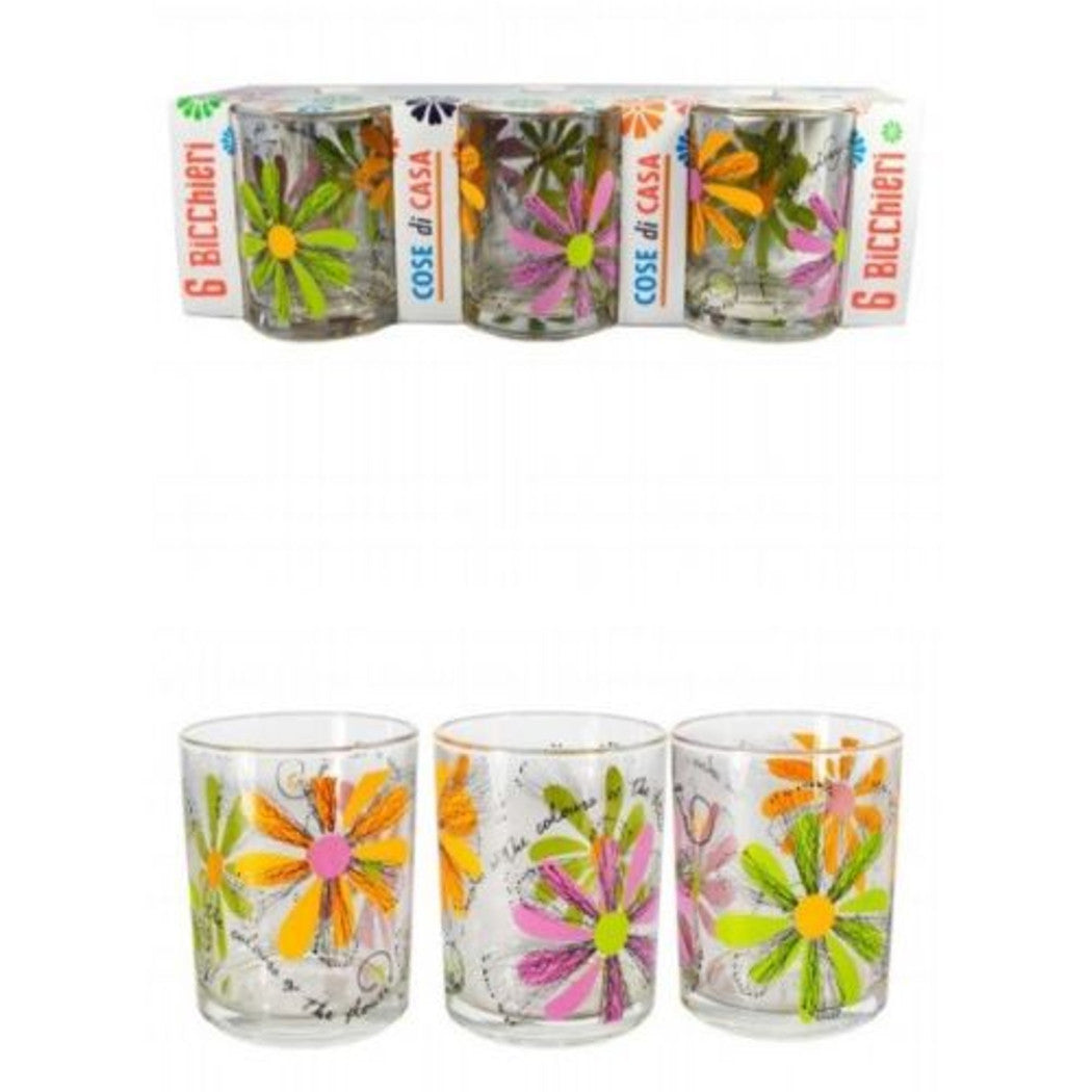 Set de servicio 6 piezas Gafas decoradas Glass de cristal delicio