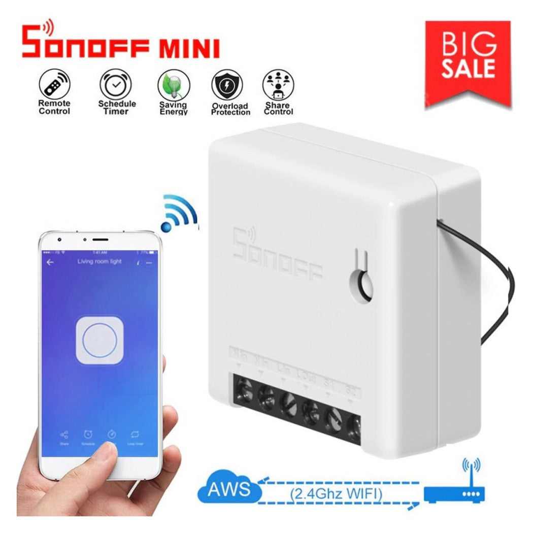 Shooff Mini 2 Way DIY Intelligent Smart Switch Interruptor con Google Home N2F9