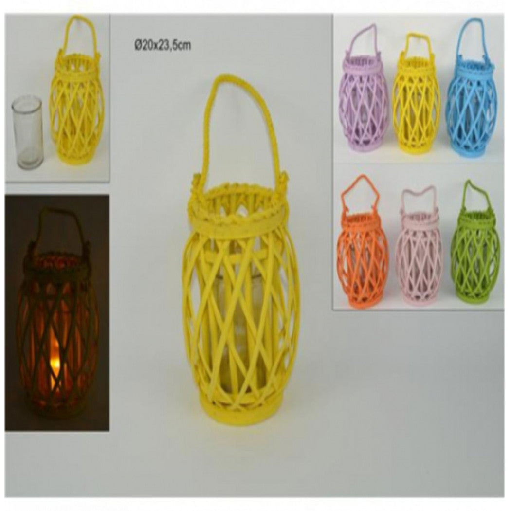 Soporte de vela de vela Lumino Linterna Madera Manija decorativa 23,5 cm