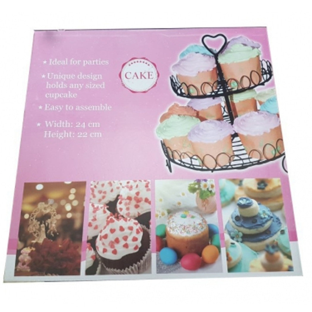 Tarta de pastel elevada 24x22 cm Dos pisos de hierro Dulces Muffin Cup Decoraciones de pastel