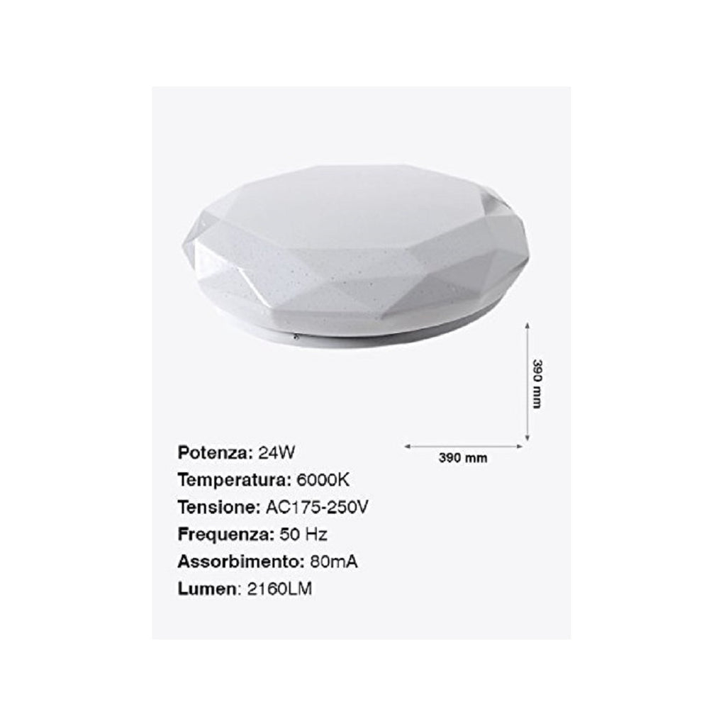 Techo Techo Luz LED Spotlight 24W Redonda Panel hexagonal 2160lm 39cm Diseño