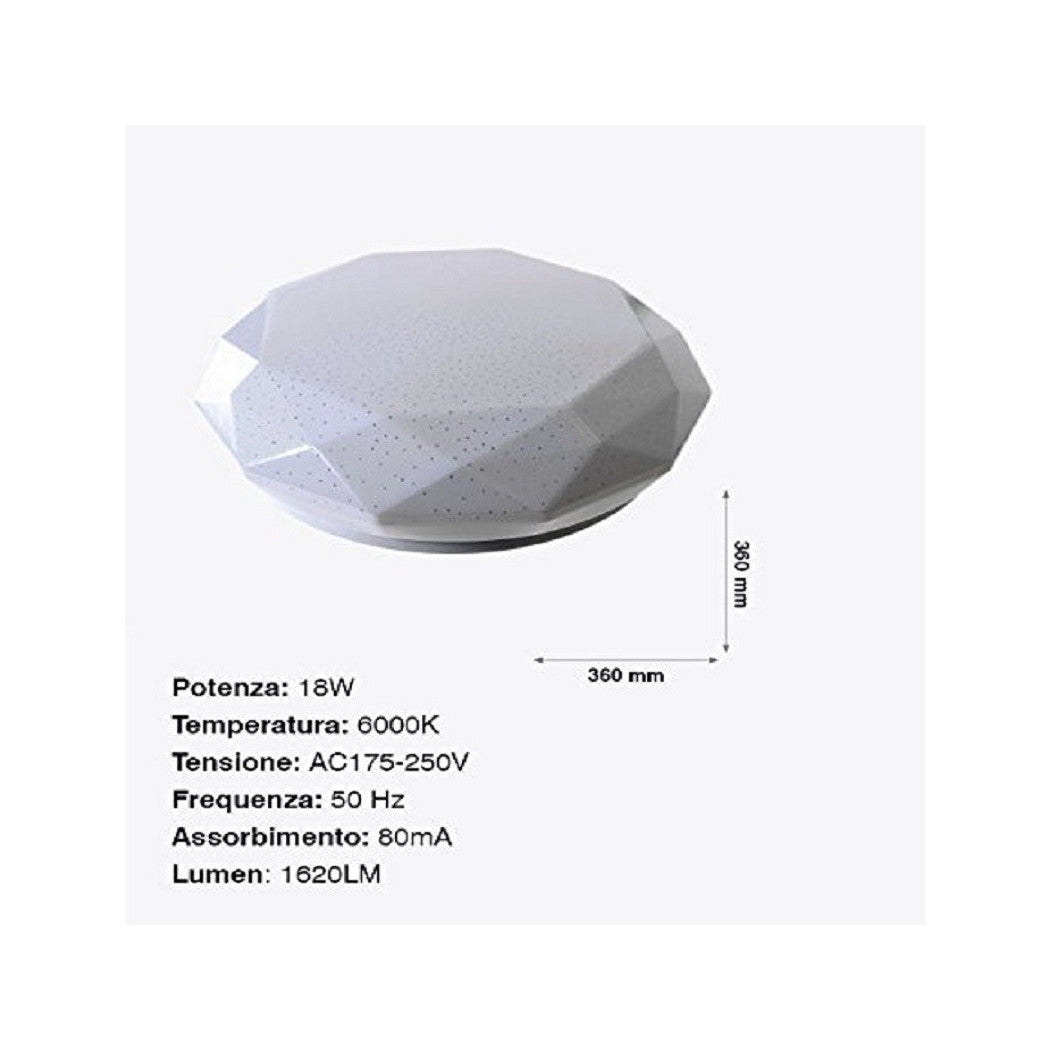 Techo Techo Luz LED Spotlight 36W Redondo Panel hexagonal 1620lm 36 cm Diseño