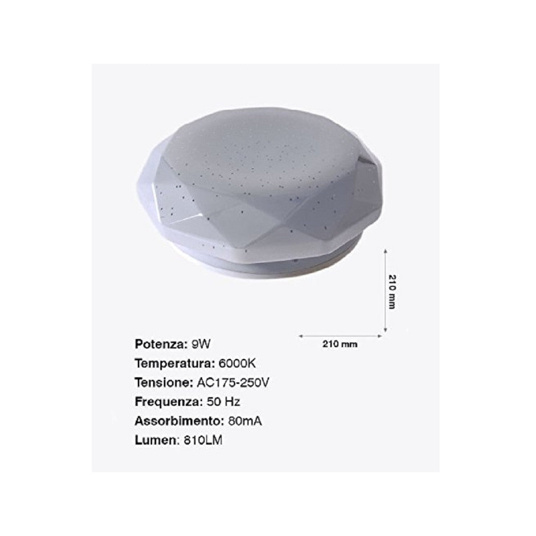 Techo Techo Luz LED Spotlight 9W Redonda Panel hexagonal 810LM 21 cm Diseño moderno