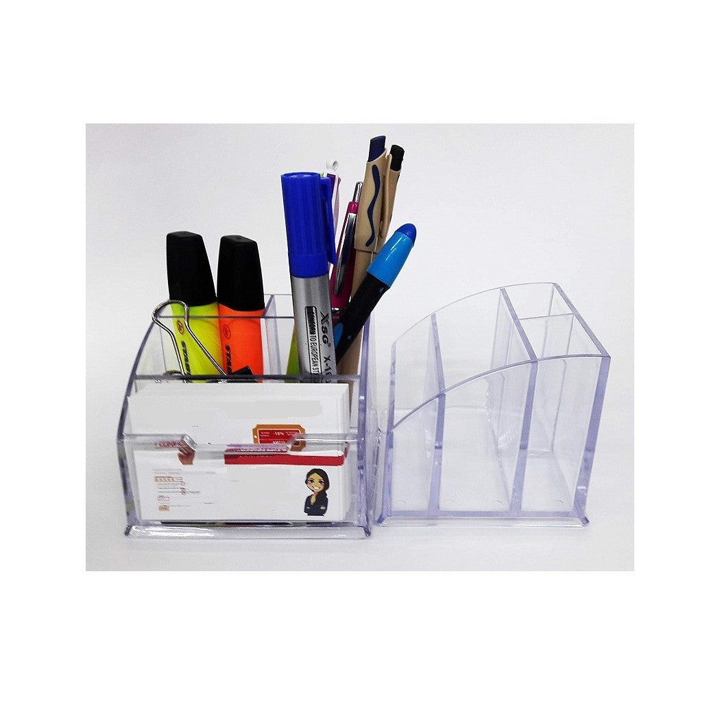 Titular de la pluma 4 compartimentos Pen lápices de boletos Visita el escritorio Organizador