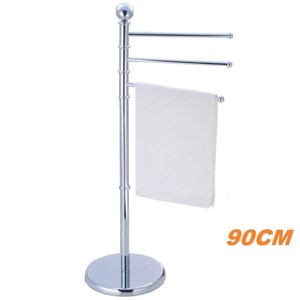 Toallero Muebles de baño 3 brazos de metal cromado 90 cm