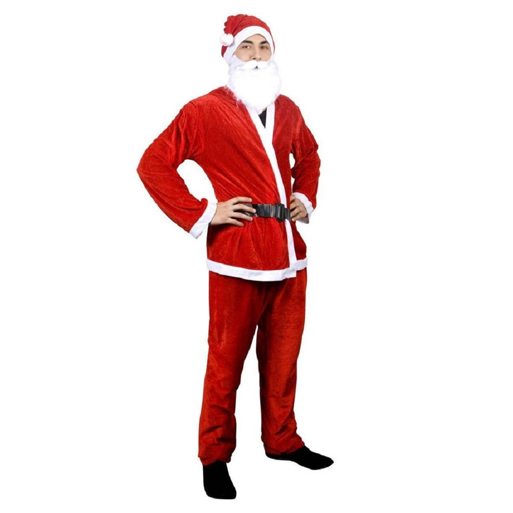 Vestido vestido traje hombre disfraz santa claus universal 5 pcs rojo