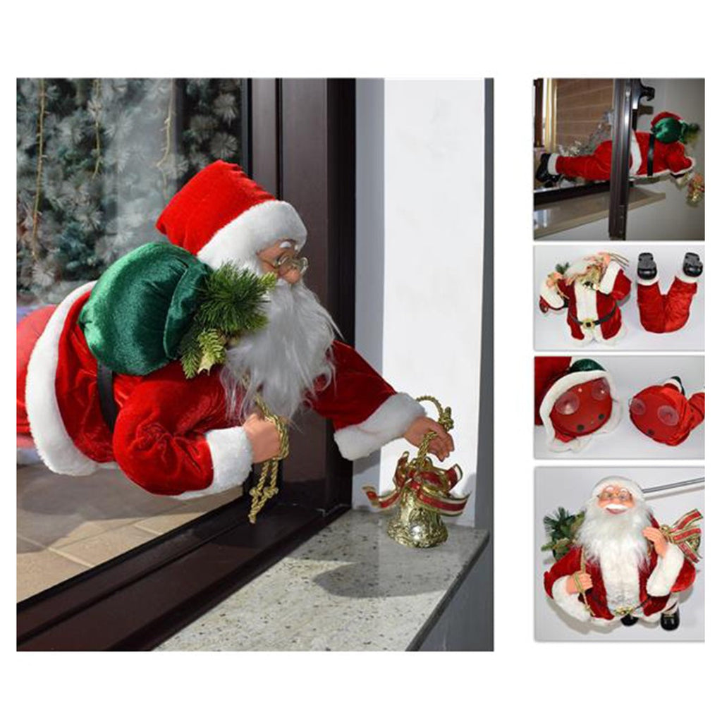 Volante de Santa Claus 70 cm para la ventana con decoraciones de Navidad ventoso decoraciones