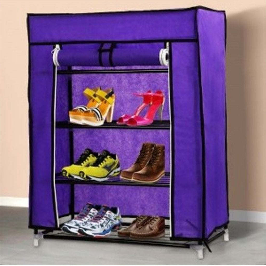 Zapatillas de alacena de zapatos Tela Botas de acero extraíbles 4 estantes